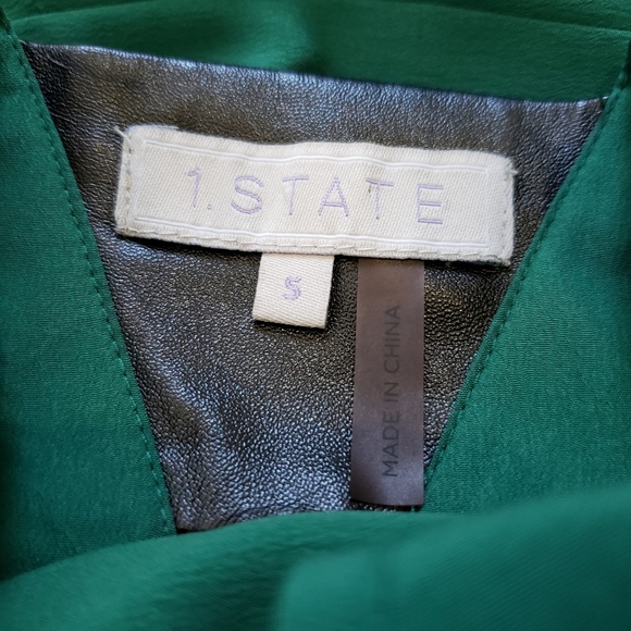 1. State Green Cross Back Tank Top Blouse - Picture 5 of 9